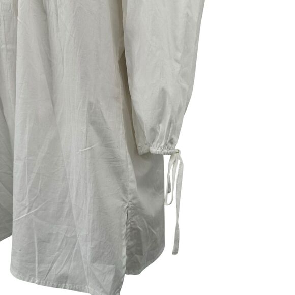 Melissa Paige Off Shoulder Top Medium Cotton White Lagenlook Drape 3/4 Sleeve - Picture 3 of 11